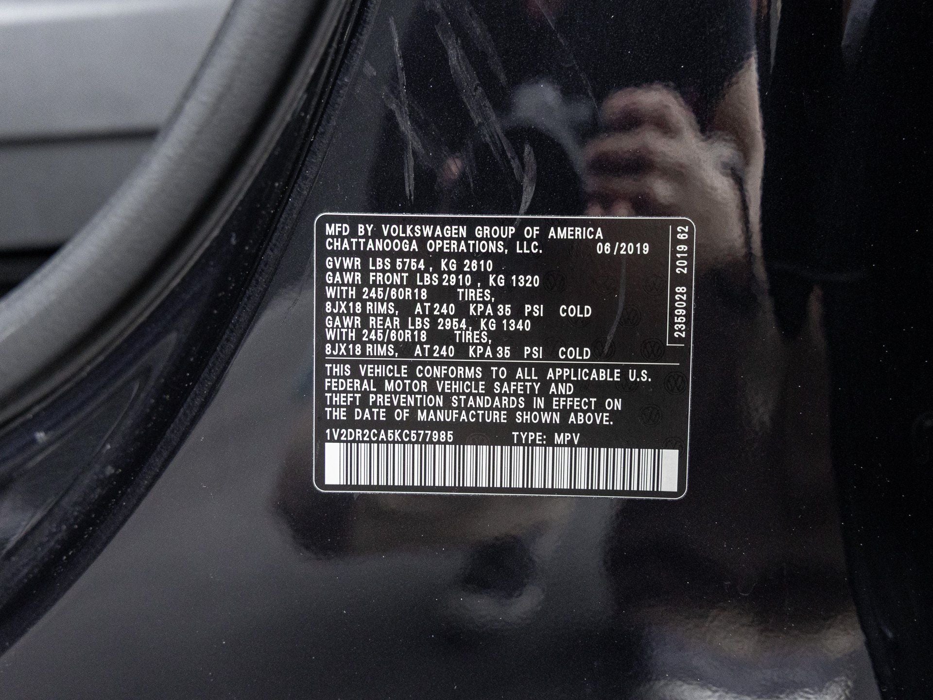 2019 Volkswagen Atlas 3.6L V6 SE