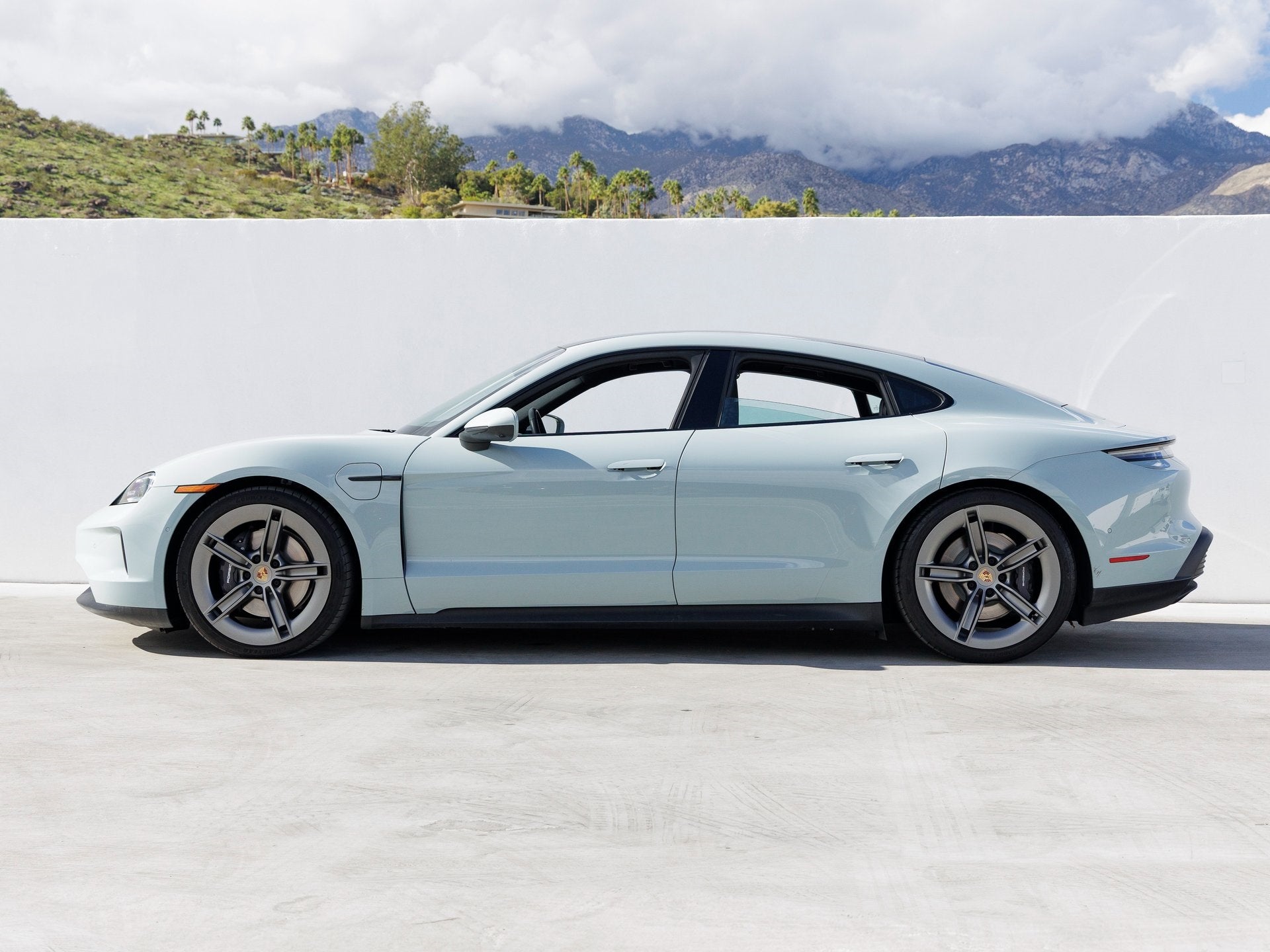 Certified 2025 Porsche Taycan Base with VIN WP0AA2Y15SSA09409 for sale in Palm Springs, CA