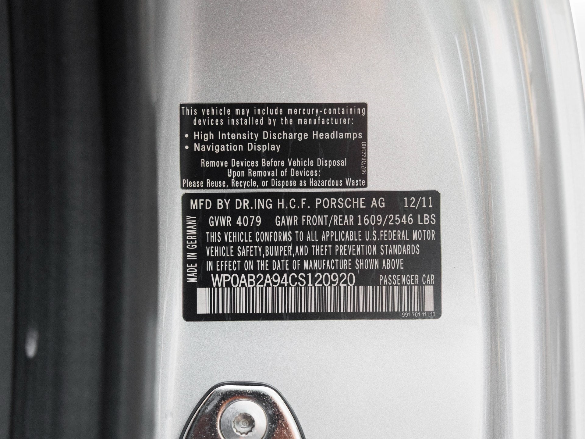 2012 Porsche 911 911 Carrera S