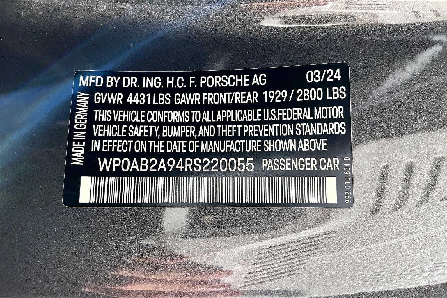 2024 Porsche 911 911 Carrera 4S (MY24)