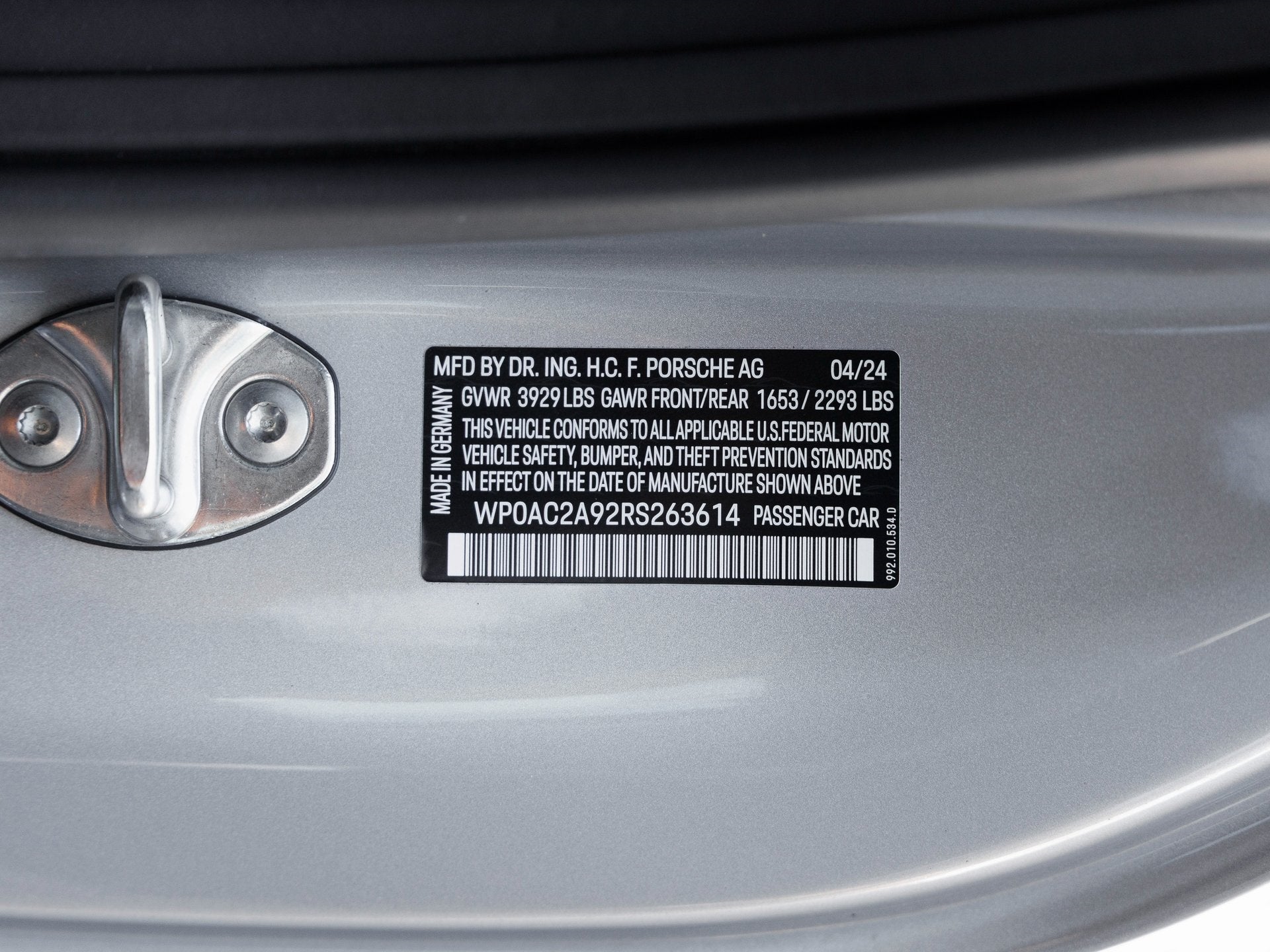 2024 Porsche 911 911 GT3 (MY24)