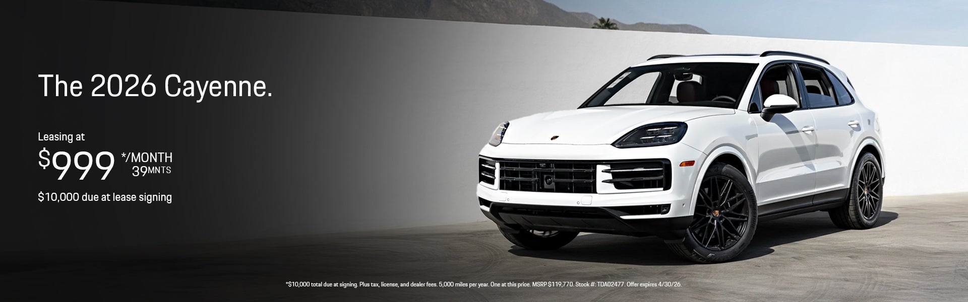 2026 Cayenne Lease Special