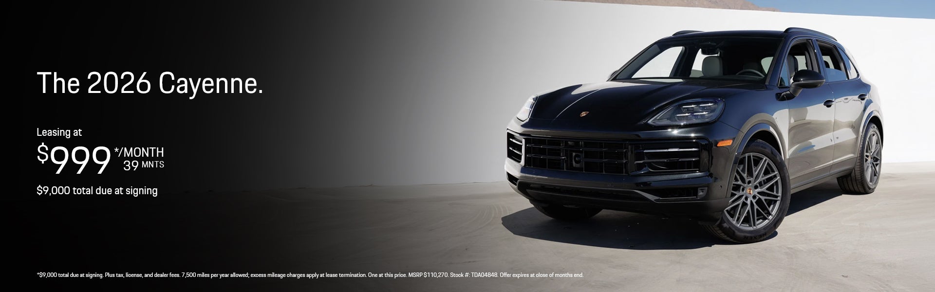 2026 Cayenne Lease Banner