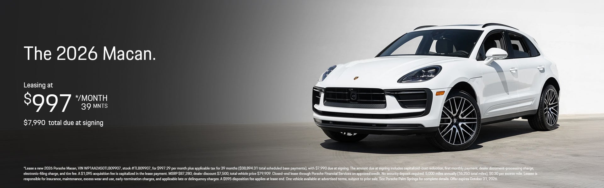 2026 Porsche Macan Lease Special