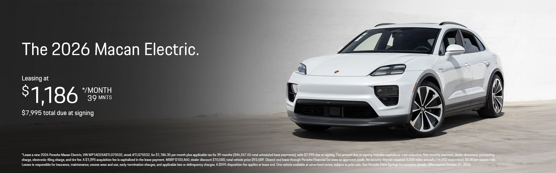 2026 Porsche Macan Electric Lease Banner