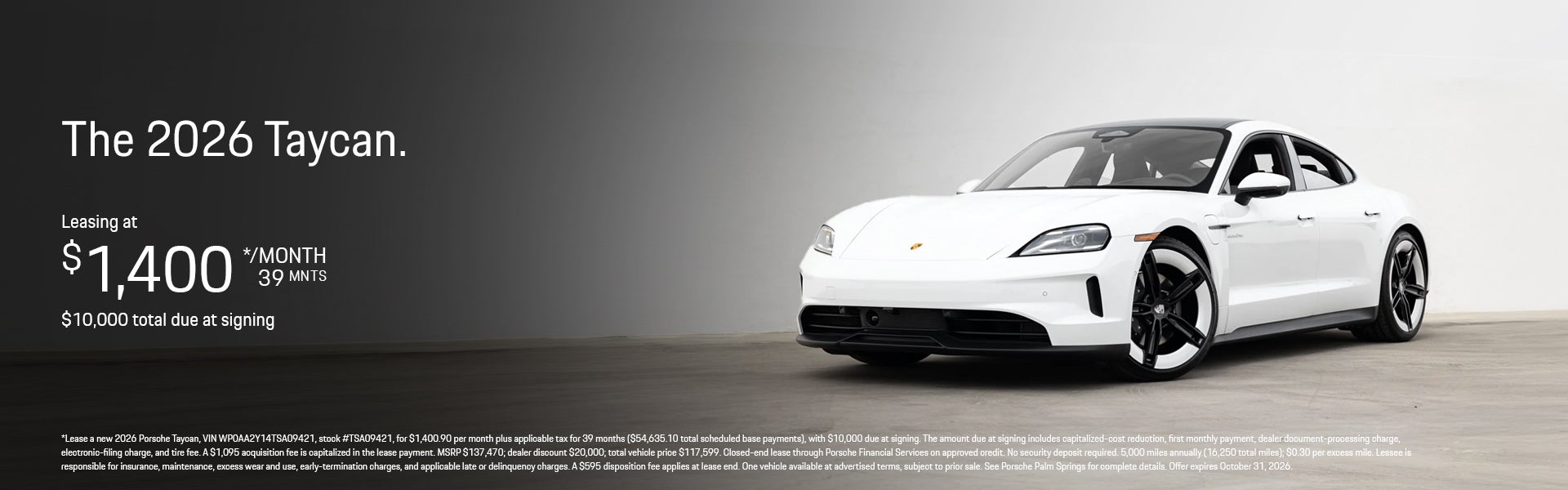 2026 Porsche Taycan Lease Banner