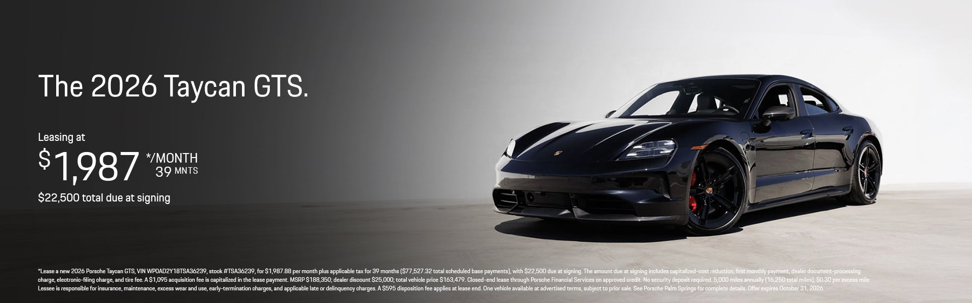 2026 Porsche Taycan GTS Lease Banner