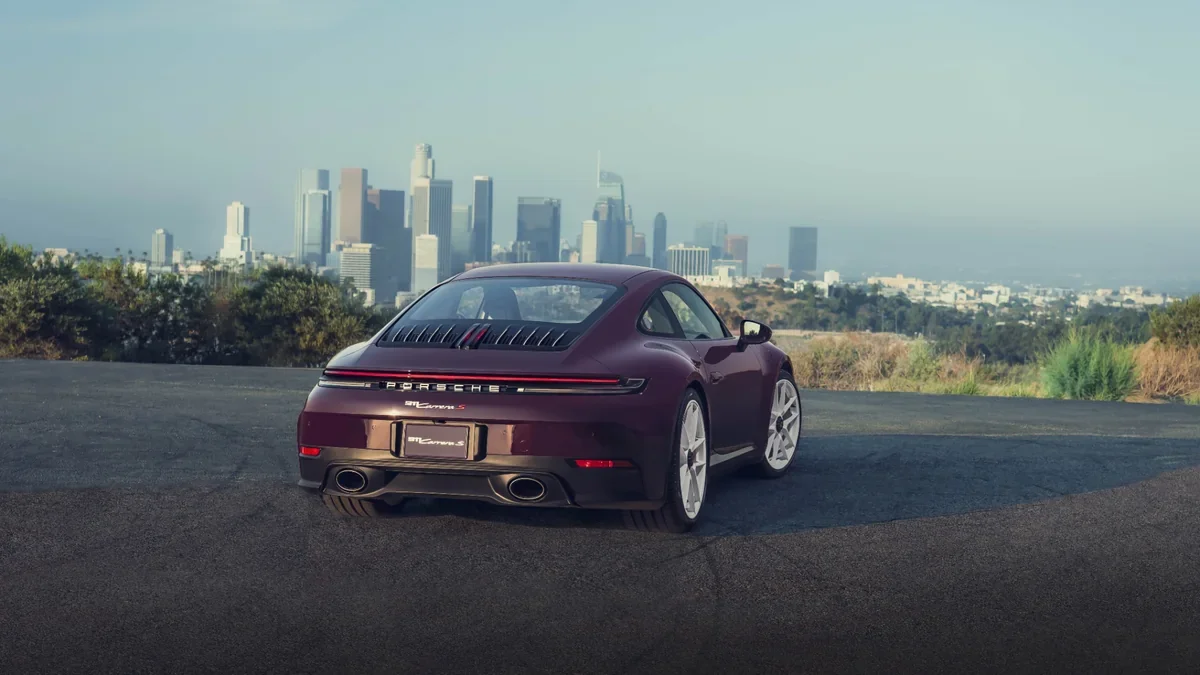 2027 Porsche 911 Carrera S MT Package rear three-quarter view.
